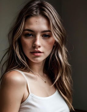 性感白色吊带背心俄罗斯美女图片